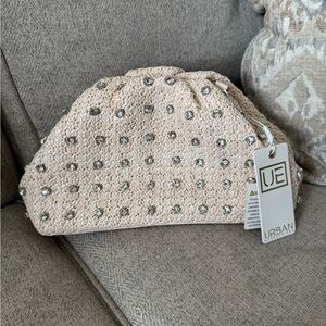 Urban Expressions Beige Embellished Clutch